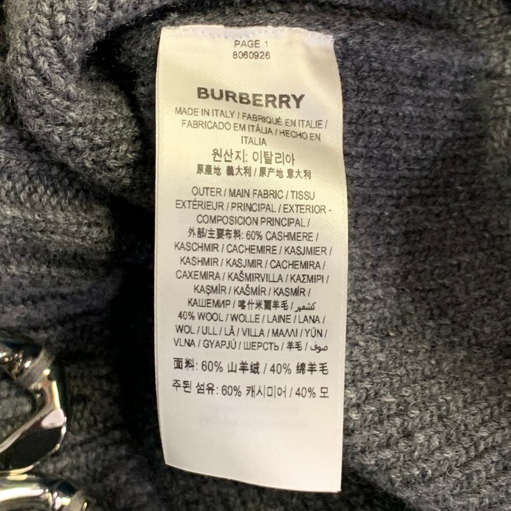 BURBERRY Size XS Grey Embellishment Cashmere Wool Crew Neck Sweater - Picture 6 of 6